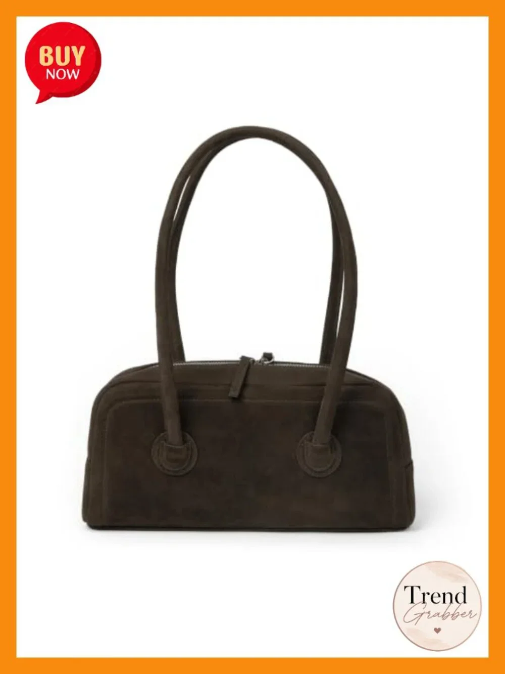 Vegan Leather Shoulder Bag Minimalist Underarm Purse Handbag with Zipper